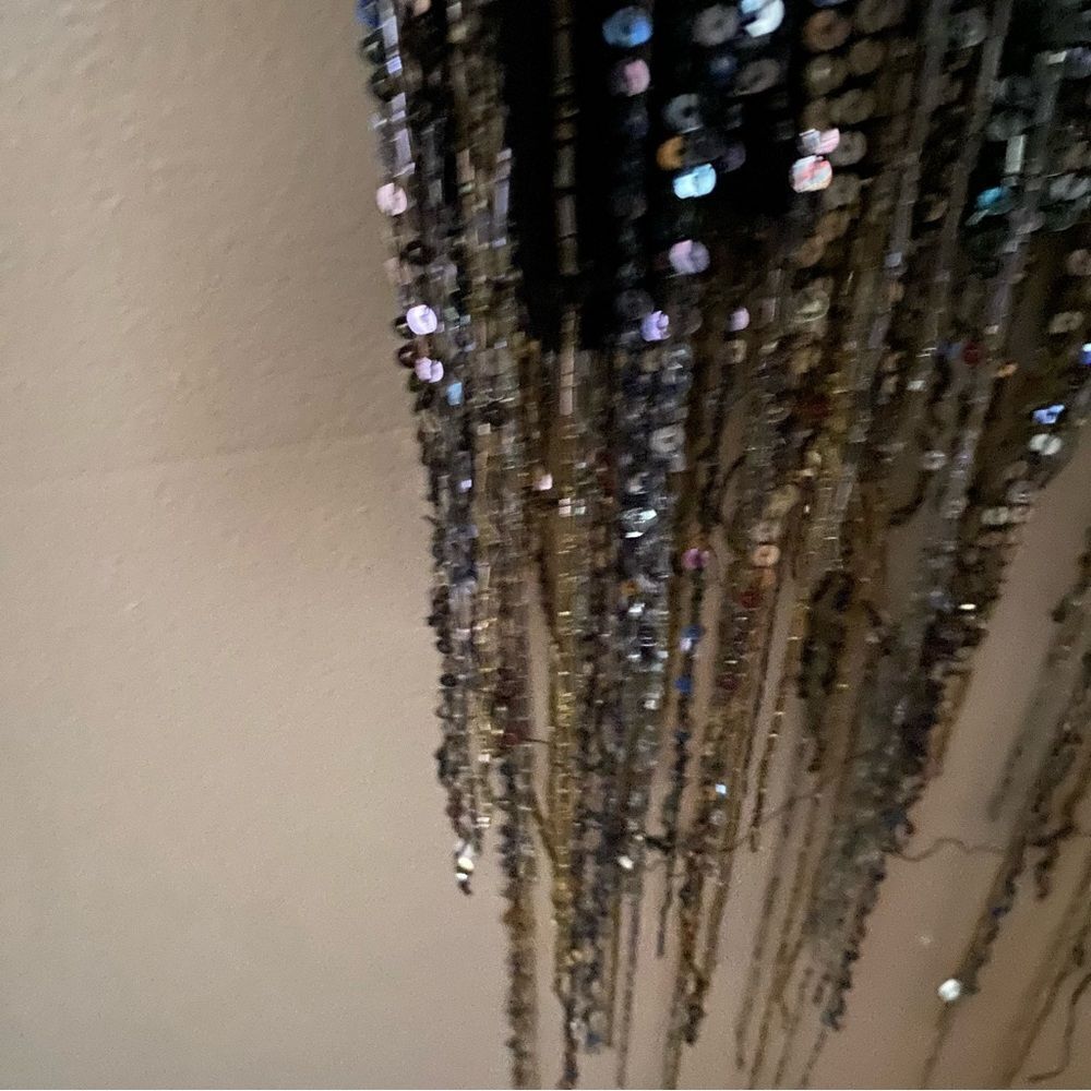 AMEN silver fringe dress black silver mini beaded cocktail party S New $1755 - Picture 8 of 14